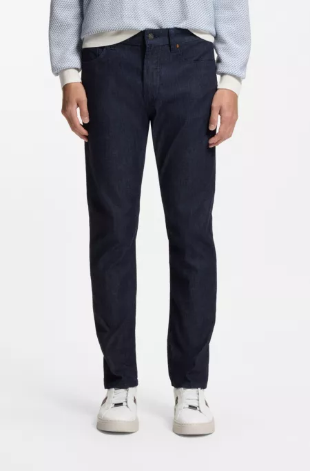 Blue slim-fit jeans in comfort-stretch denim