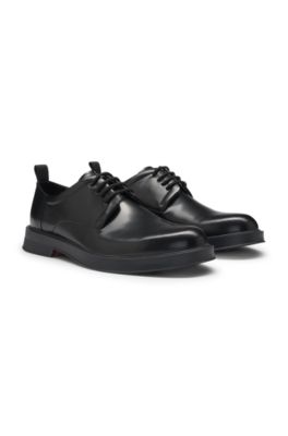Zapatos Derby en piel cepillada, Negro