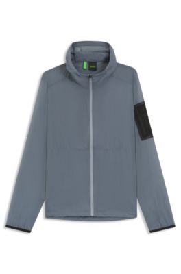 Chaqueta plegable repelente al agua en tejido antidesgarros ligero, Gris oscuro
