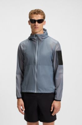 Chaqueta plegable repelente al agua en tejido antidesgarros ligero, Gris oscuro