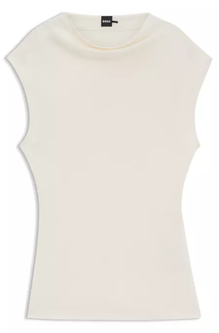 High-neck top in matte fabric
