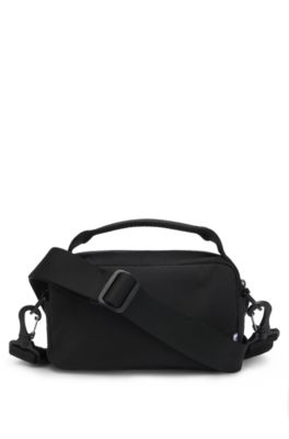 Reporter bag with blue logo label, Black