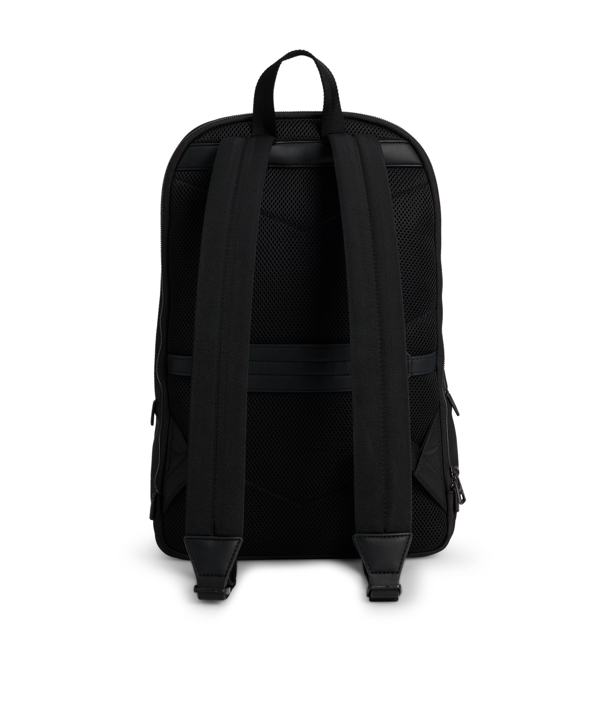 HUGO - Zipped backpack in twill with smart sleeve - Black