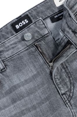 Delaware slim-fit jeans in tinted stretch denim, Black