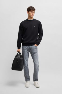 Delaware slim-fit jeans in tinted stretch denim, Black