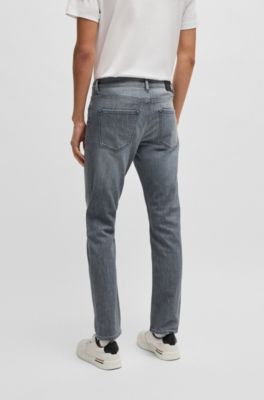 Delaware slim-fit jeans in tinted stretch denim, Black