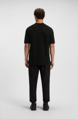 Jersey de punto de canal&eacute; con detalle de logo, Negro