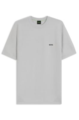 HUGO BOSS ドライバーズニット Lサイズ グレー コットン BOSS - Relaxed-fit overshirt in stretch seersucker - Light Beige