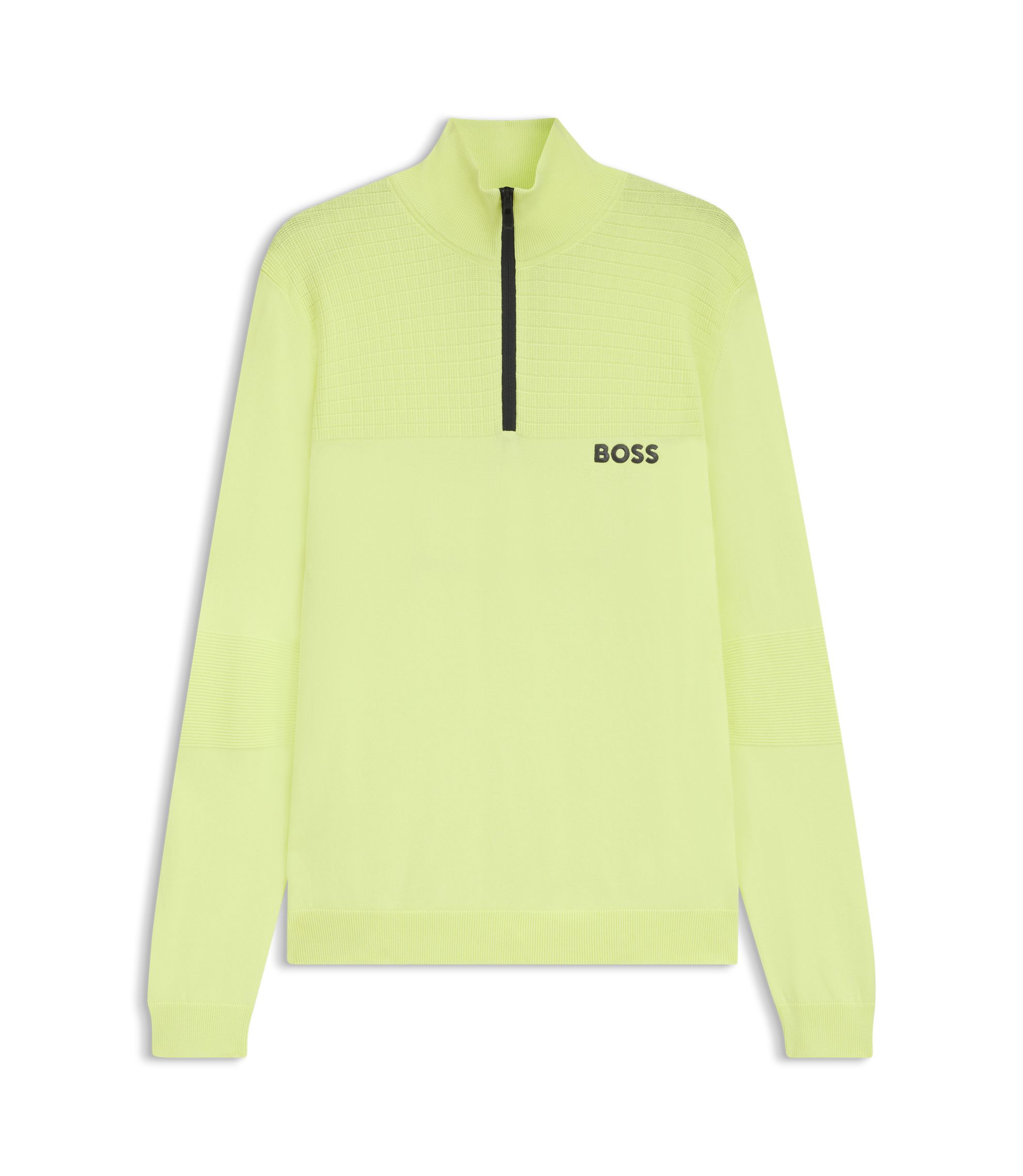 BOSS - Water-repellent zip-neck sweater in a cotton blend - Light
