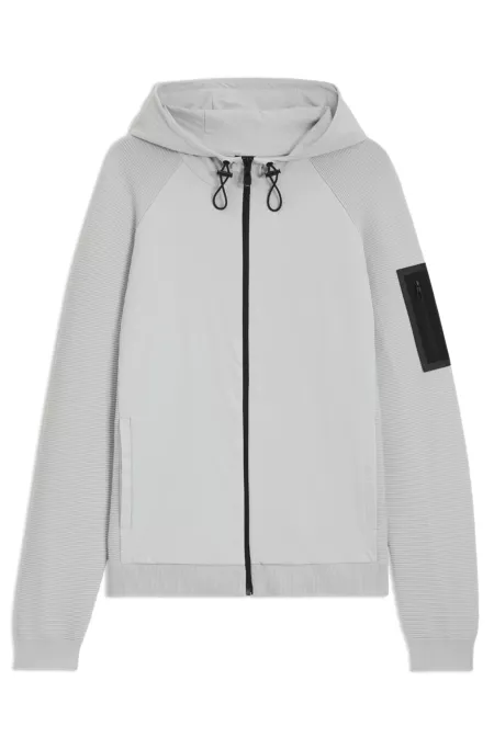 Hybrid jacket with comfort-stretch knit