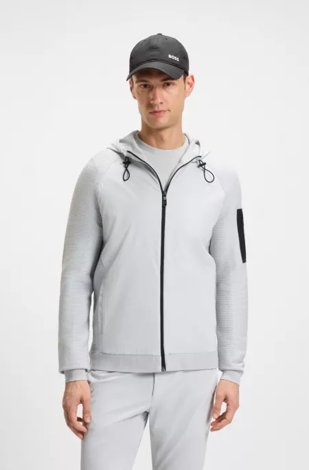 Hybrid jacket with comfort-stretch knit