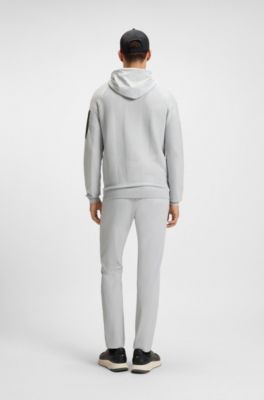 Hybrid jacket with comfort-stretch knit, Light Grey