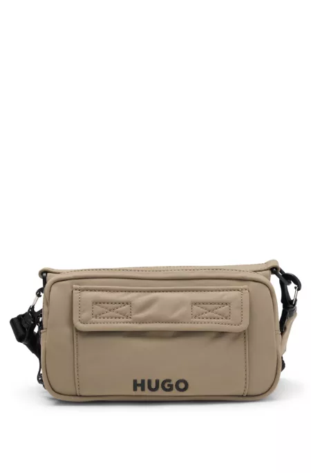 Multi-pocket crossbody bag with contrast branding