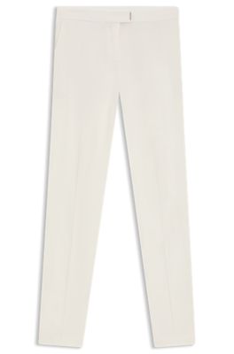 Pantalones slim fit con aberturas en los dobladillos, Blanco