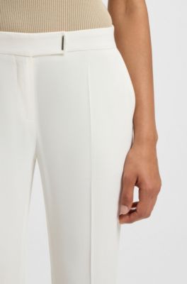 Pantalones slim fit con aberturas en los dobladillos, Blanco