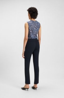 Slim-fit trousers with hem slits