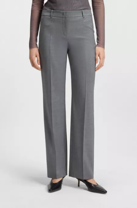 Melange relaxed-fit trousers in virgin wool