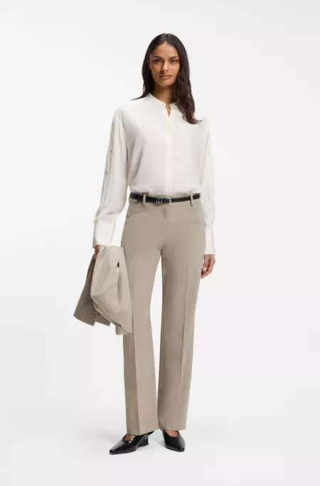 Melange relaxed-fit trousers in virgin wool