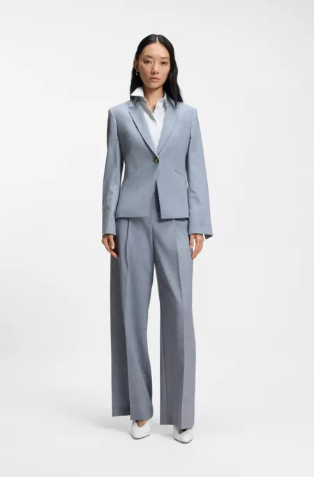 Melange slim-fit blazer in virgin wool