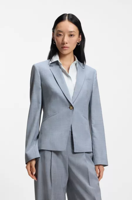 Melange slim-fit blazer in virgin wool