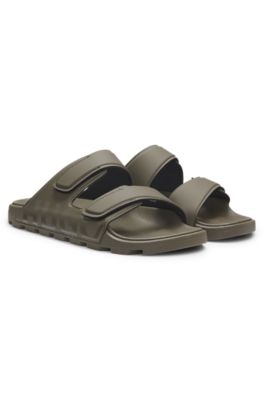 Two-strap logo slides, Dark Green