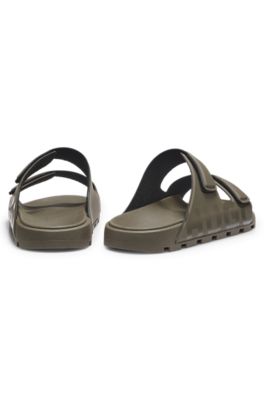 Two-strap logo slides, Dark Green