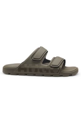 Two-strap logo slides, Dark Green