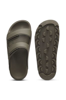 Two-strap logo slides, Dark Green