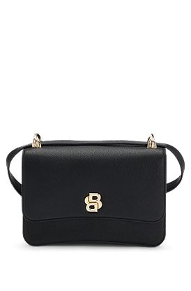 Sac porté croisé grainé à monogramme Double B