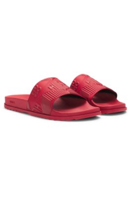 Italian-made slides with mixed logos, Red