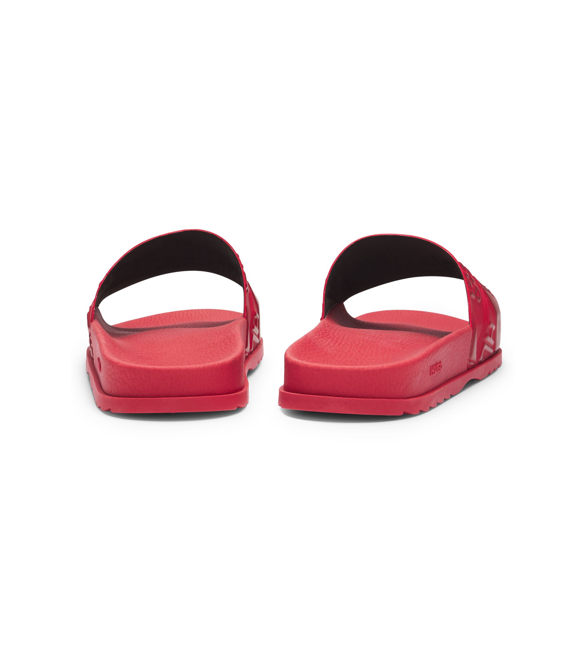 HUGO ミックス ロゴ イタリア製 スライド HUGO - Italian-made slides with mixed logos - Red
