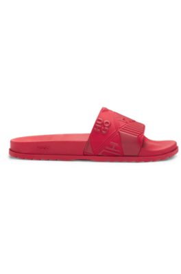 Italian-made slides with mixed logos, Red