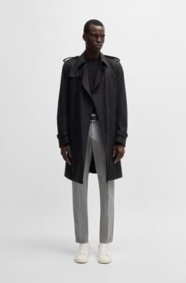 Faux-leather trainers with contrast backtab, White