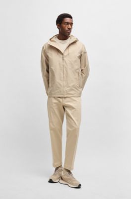 Trainers with knit and burnished-leather trims, Light Beige