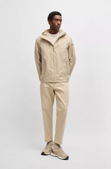 Trainers with knit and burnished-leather trims