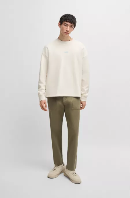 Tapered-fit trousers in stretch-cotton twill