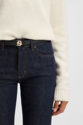 Reversible belt with Double B monogram buckle, Black