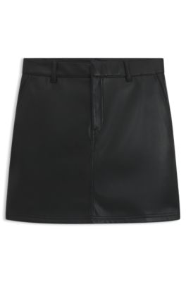 Minifalda en piel sint&eacute;tica, Negro