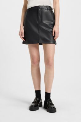 Minifalda en piel sint&eacute;tica, Negro