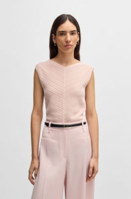 Leather belt with gold-tone buckle, Black