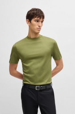 Italian-leather belt with silver-tone buckle, Black