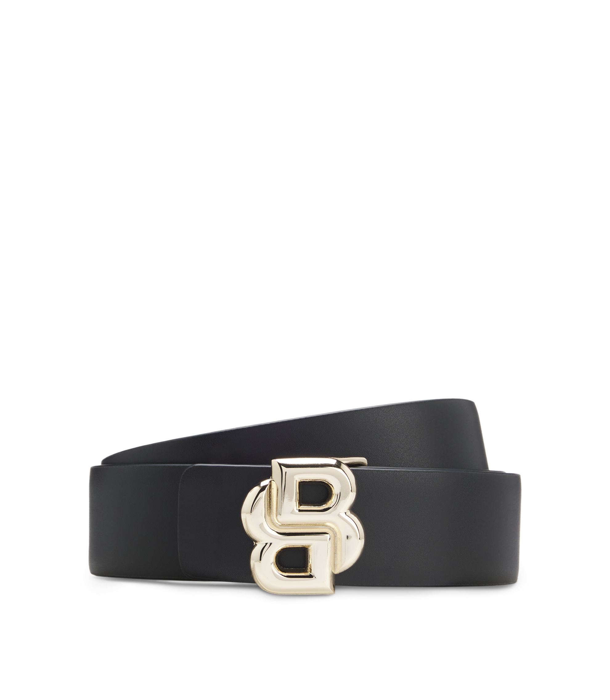 Bally -‎ Black Gold Leather Hardware Belt Reversible Buckle display picture 2