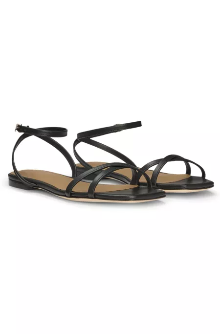 Leather sandals with Double B monogram
