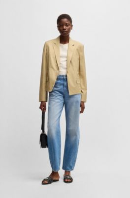 Leather slides with gold-tone Double B monogram, Black