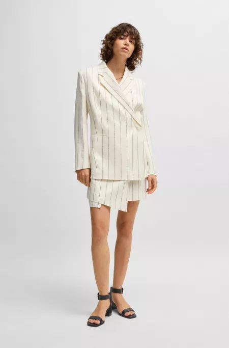 Leather sandals with block heel