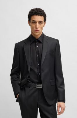 Reversible Italian-leather belt with two buckles, Black