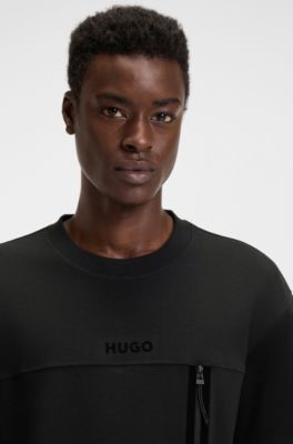 Camiseta de algod&oacute;n con detalles reflectantes decorativos, Negro