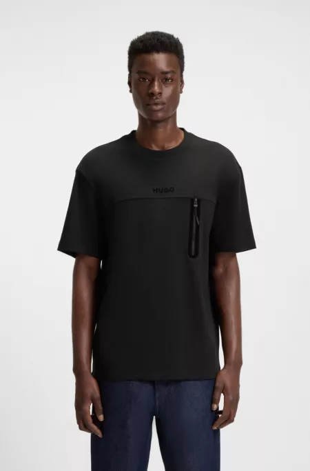 Cotton-blend T-shirt with decorative reflective details