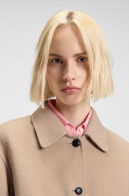 Chaqueta relaxed fit con botones en la parte delantera, Marr&oacute;n claro