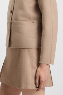 Chaqueta relaxed fit con botones en la parte delantera, Marr&oacute;n claro